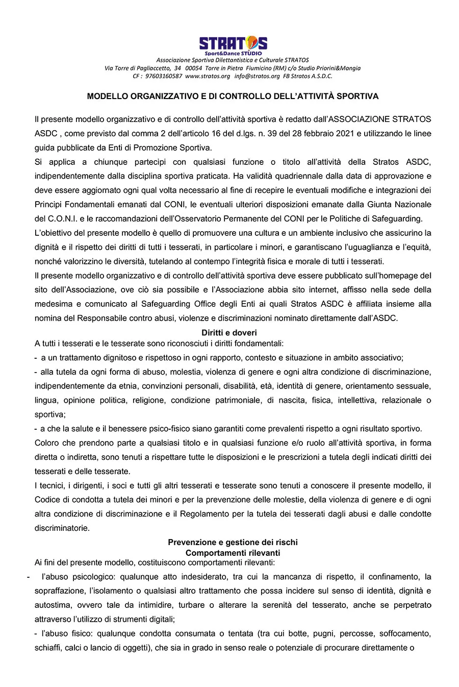 Stratos modello organizzativo